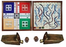 Wooden Ludo 2 in 1 Snakes and