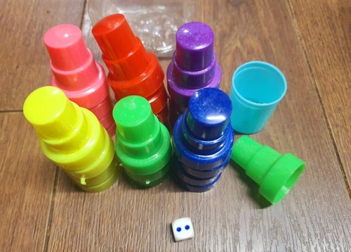 Ludo game counters dice set - counters,